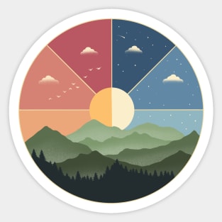 Nature day and night Sticker